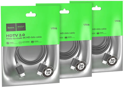 Video kabel HOCO US08, HDMI - HDMI, 4K, 1m, Crni