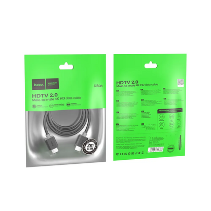 Video kabel HOCO US08, HDMI - HDMI, 4K, 2m, Crna