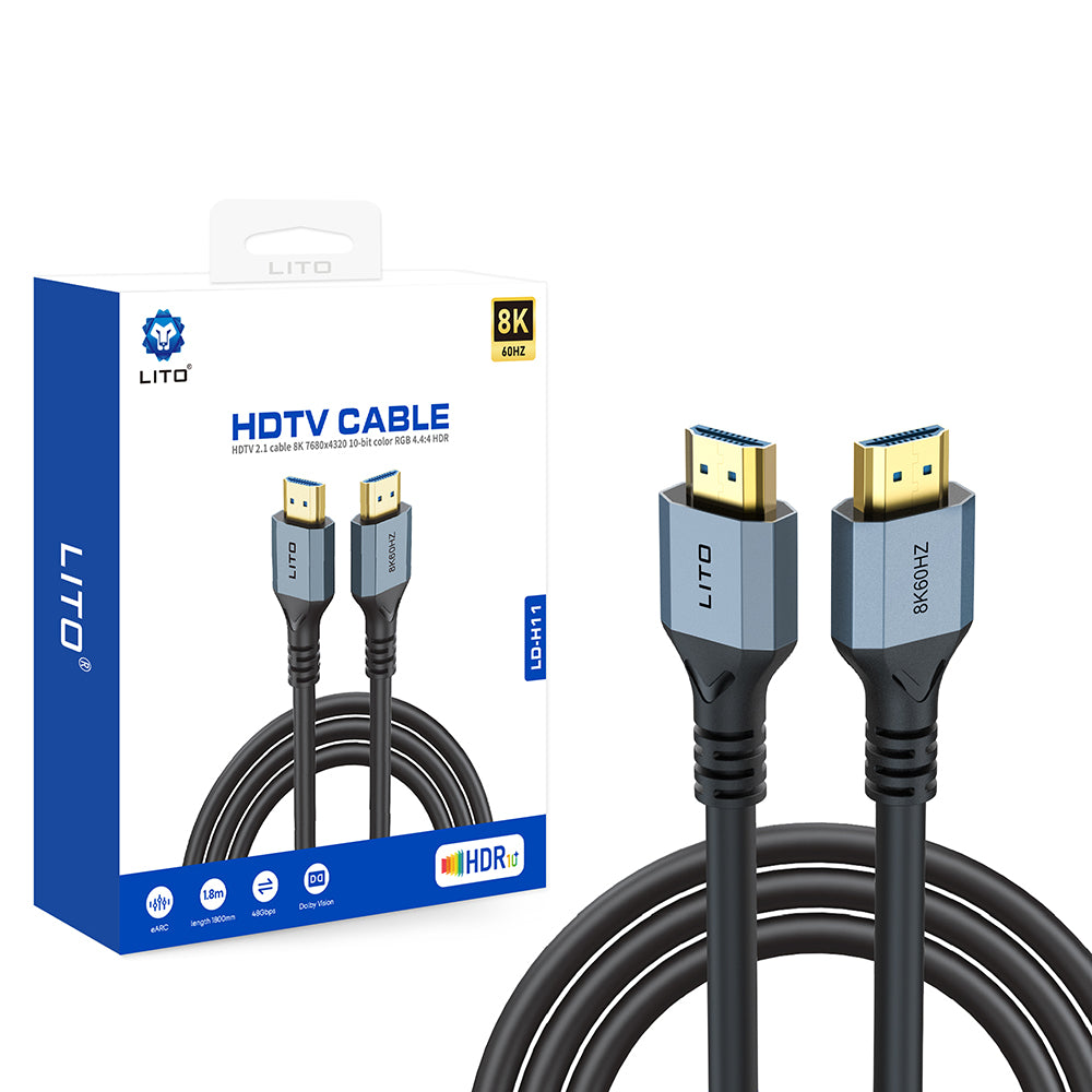 Video kabel Lito HD119, HDMI - HDMI, 8K, 1.8m, Crna