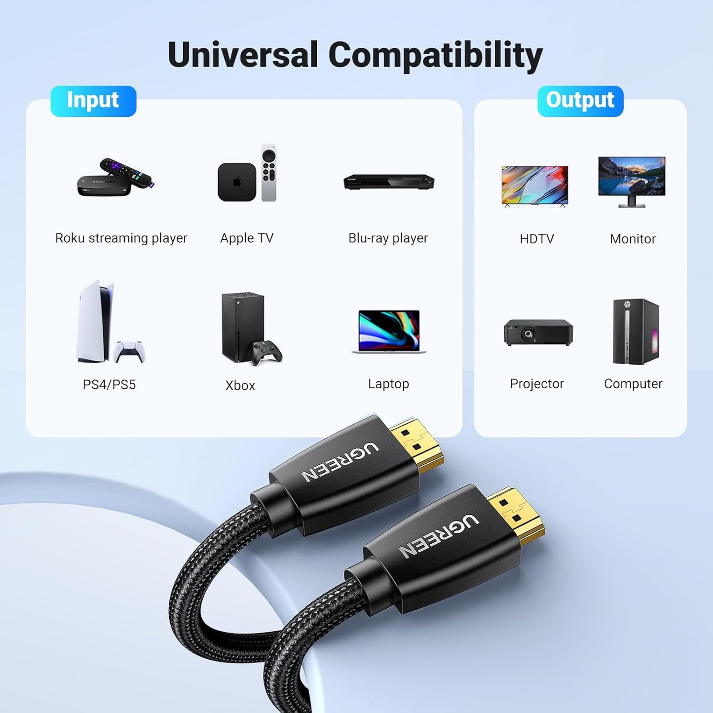 Video kabel UGREEN HD118, HDMI - HDMI, 4K, 1.5m, Crni