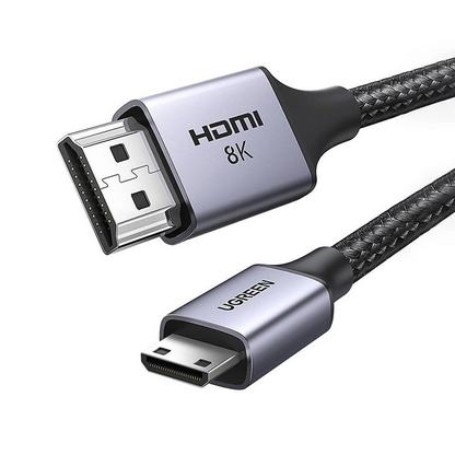 Video kabel UGREEN HD163, miniHDMI - HDMI, 8K, 2m, Sivi