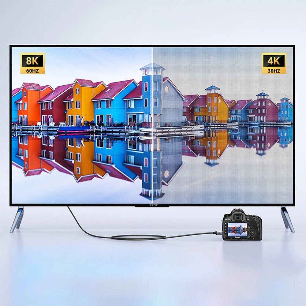 Video kabel UGREEN HD163, miniHDMI - HDMI, 8K, 2m, Sivi