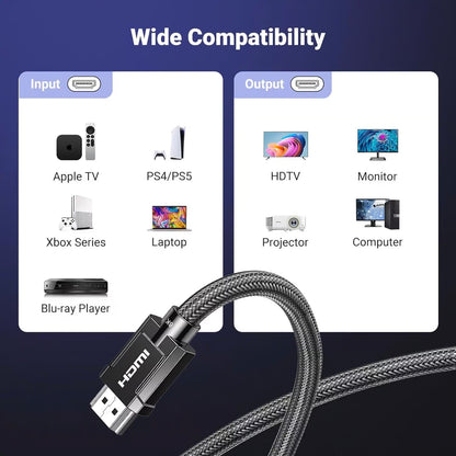 Video kabel UGREEN, HDMI - HDMI, 8K, 1.5m, Crni