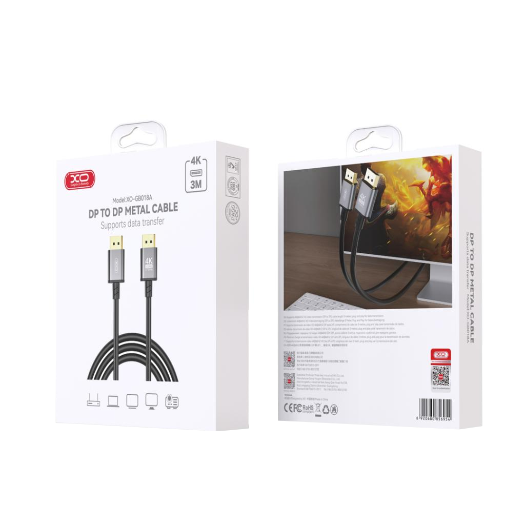 Video kabel XO Design GB018A, DisplayPort - DisplayPort, 4K, 3m, Crni