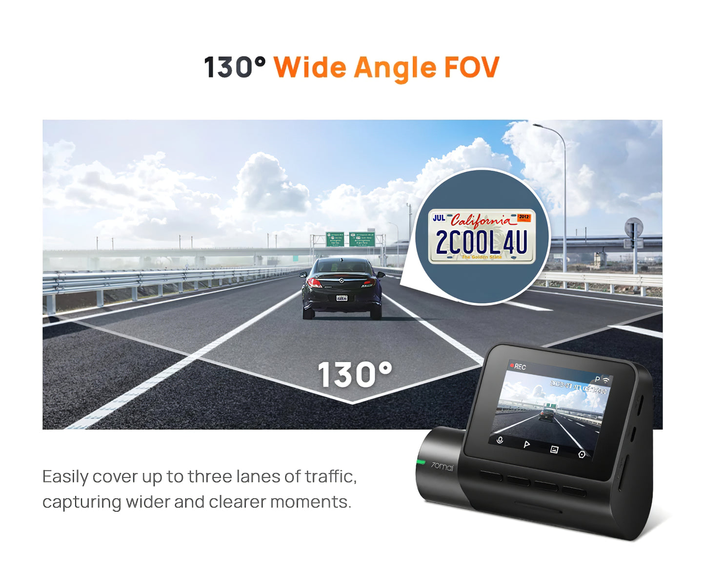 Auto kamera 70mai Dash Cam A200, 1080P, Wi-Fi, Zaslon 2 inča