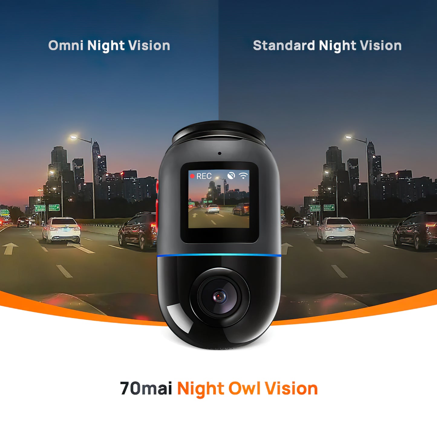 Auto kamera 70mai Dash Cam Omni 360 X200, 1080P, 64Gb, Wi-Fi, GPS, AI, Glasovno upravljanje, Zaslon 1.2inch X200-64-BK