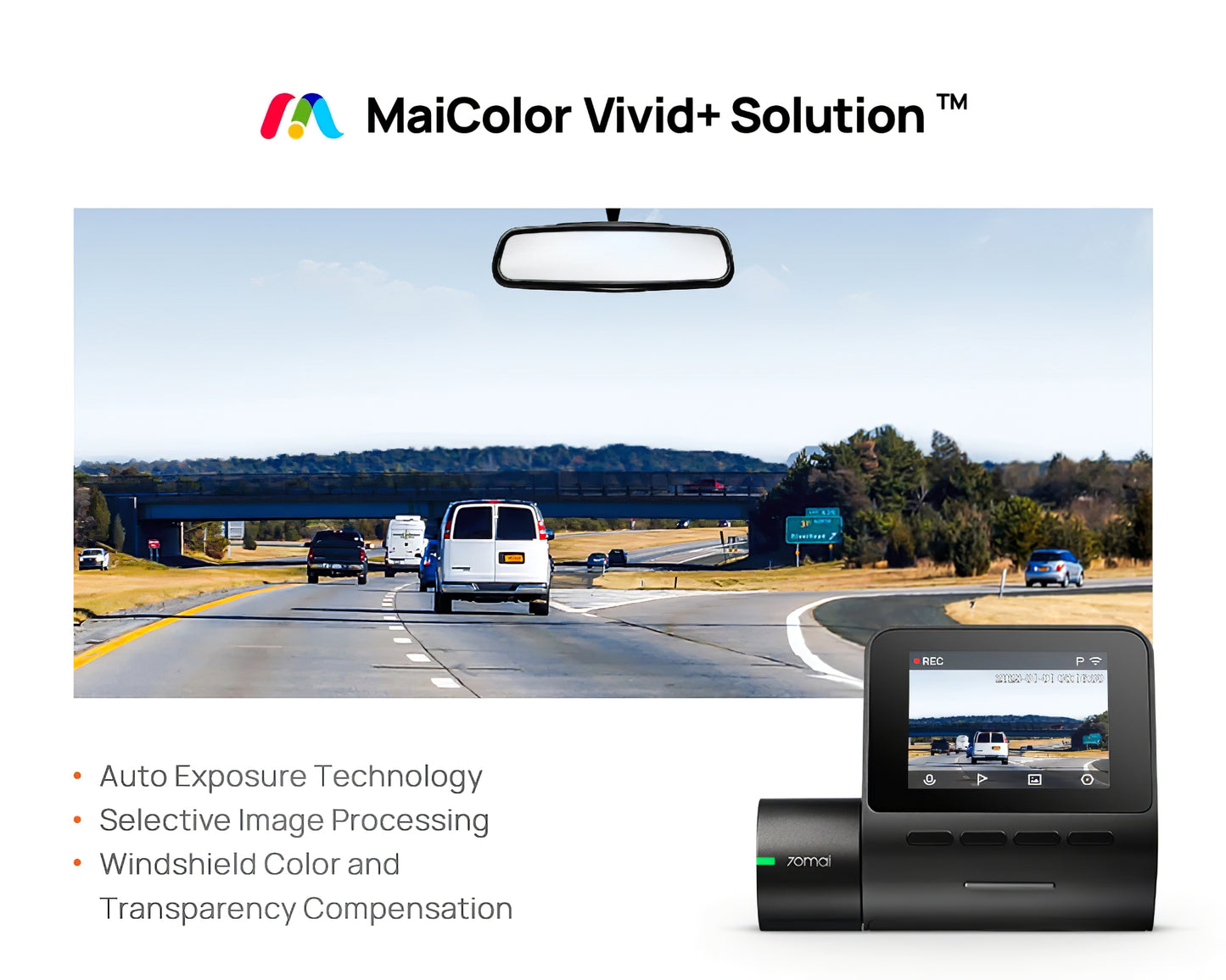 Auto kamera 70mai Dash Cam A200, 1080P, Wi-Fi, Zaslon 2 inča