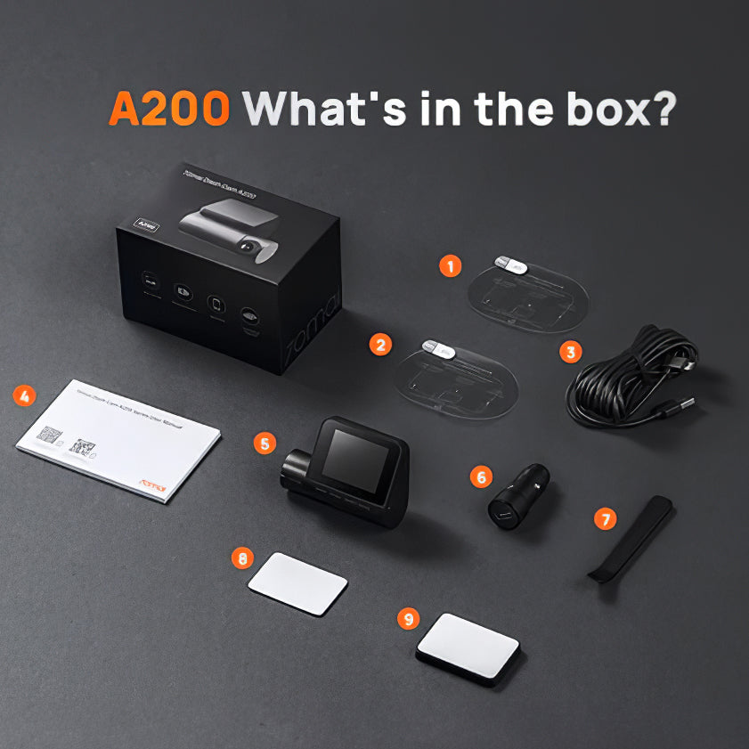 Auto kamera 70mai Dash Cam A200, 1080P, Wi-Fi, Zaslon 2 inča