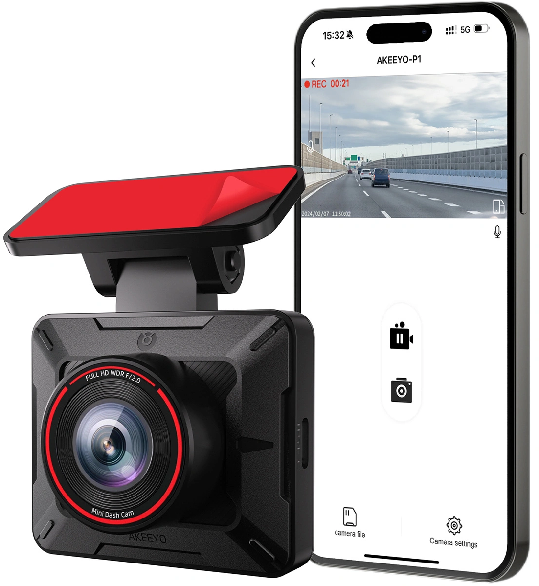 Akeeyo P1 Auto Kamera, 1080P, Wi-Fi