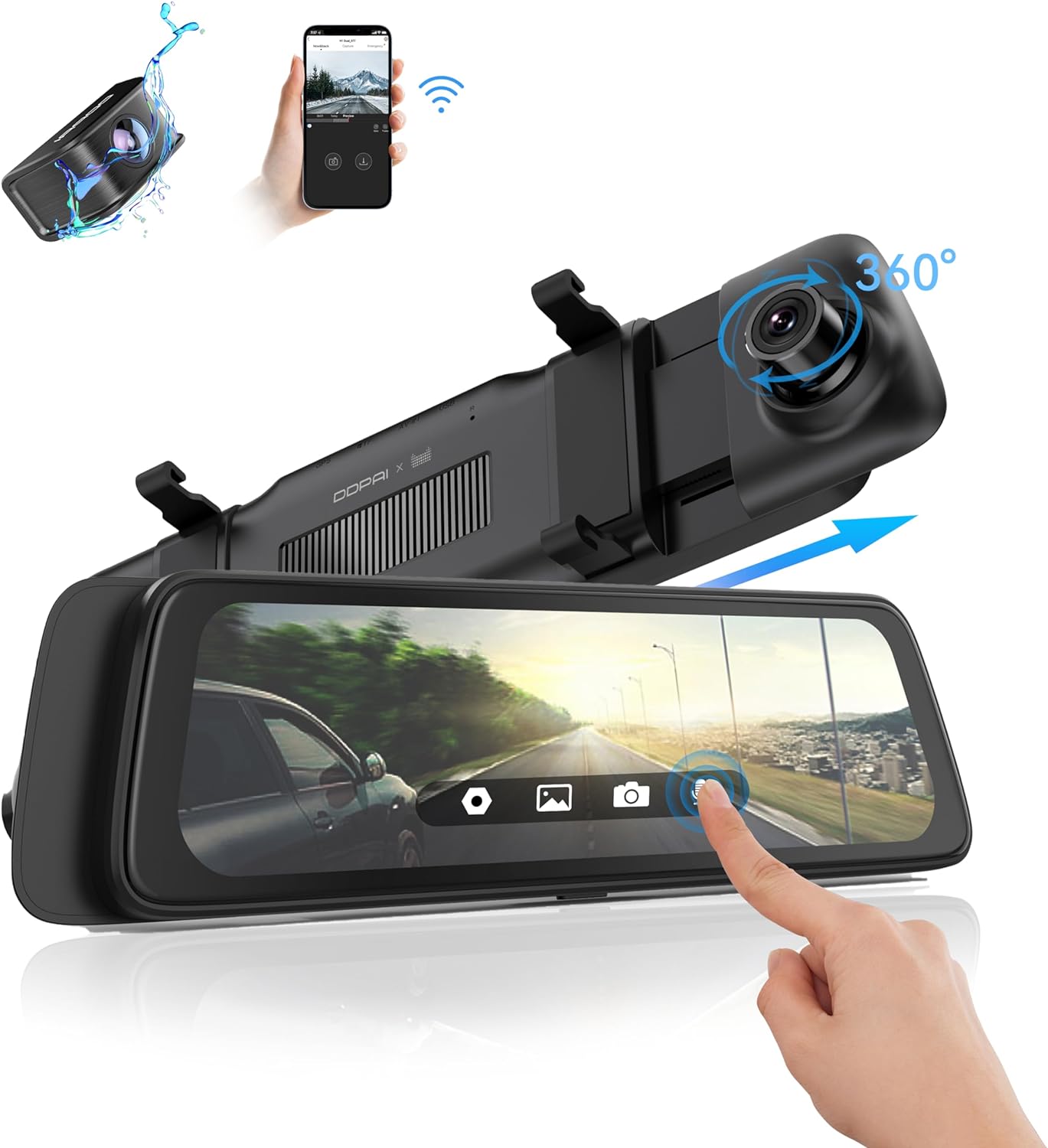 Auto kamera Prednja Stražnja DDPAI mola E3, 2K, Wi-Fi