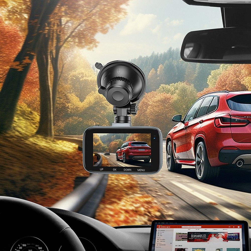 Auto kamera Prednja Zadnja HOCO Driving DV6, 1080P, Zaslon 3 inča