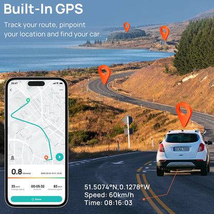 Auto kamera Prednja Zadnja 70mai Dash Cam A810, 4K, Wi-Fi, GPS, Zaslon 3 inča