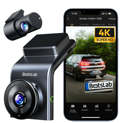 Prednja i stražnja auto kamera Botslab G300H Plus, 4K, Wi-Fi, GPS, zaslon 2.4 inča
