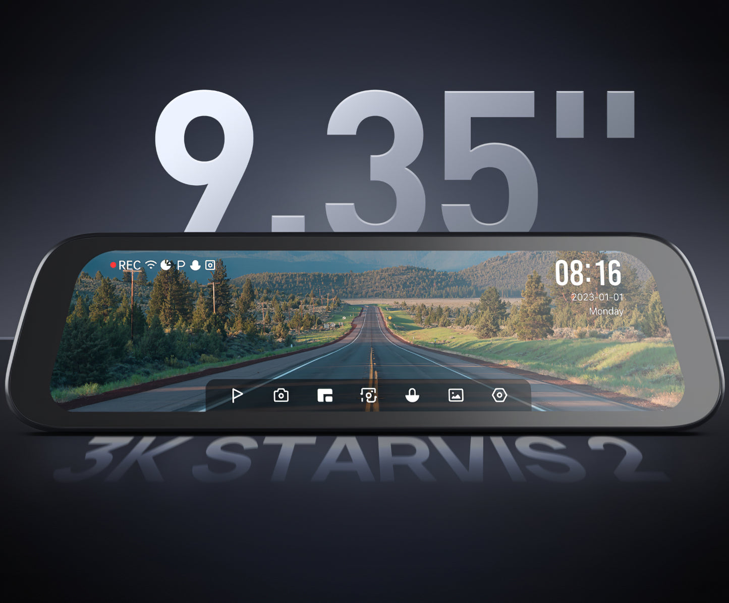 Auto kamera Prednja Stražnja 70mai Dash Cam S500, 3K, Wi-Fi, Zaslon 9.35 inča