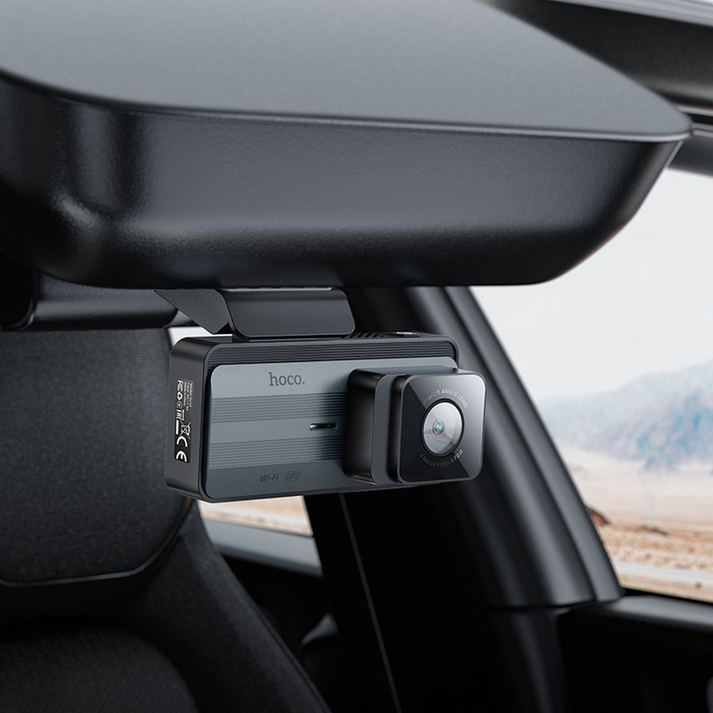 Auto kamera Prednja Zadnja HOCO DV12, 2K, Wi-Fi, GPS, Zaslon 3.69 inča