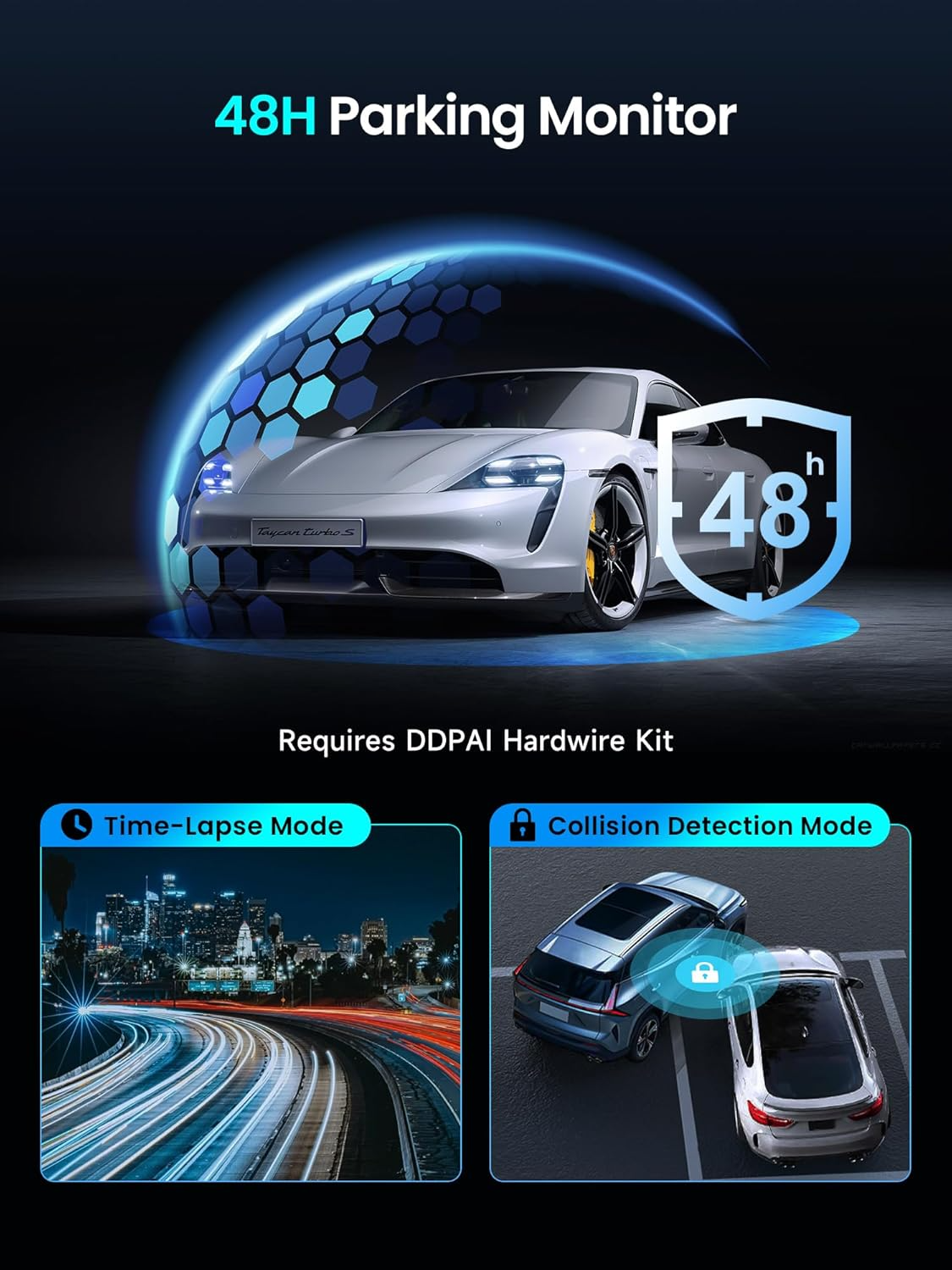 Auto kamera Prednja Stražnja DDPAI Z50 Pro Dual, 4K, Wi-Fi, GPS, Zaslon 3 inča