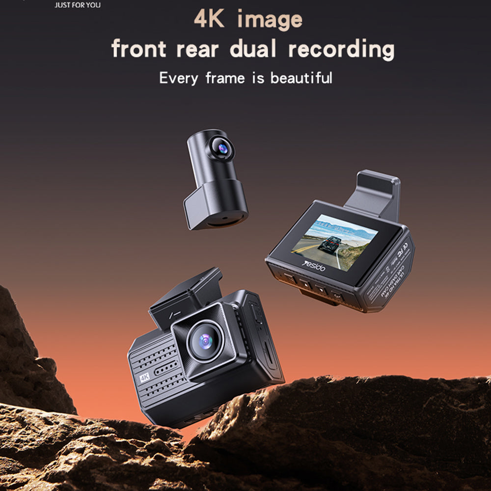 Auto kamera prednja i stražnja Yesido KM15, 4K, Wi-Fi, zaslon 2 inča
