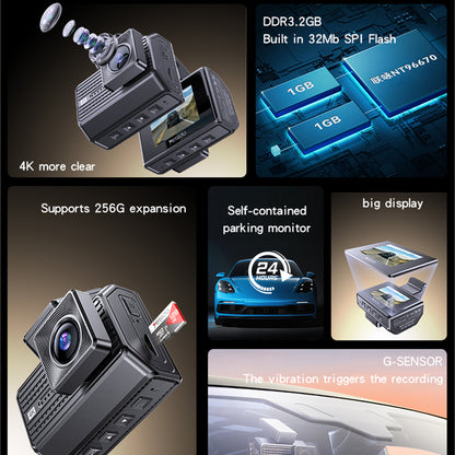 Auto kamera prednja i stražnja Yesido KM15, 4K, Wi-Fi, zaslon 2 inča