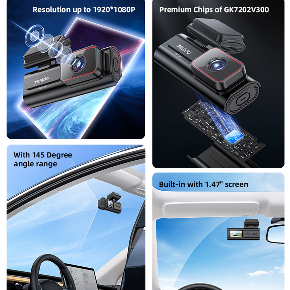 Auto kamera Yesido KM21, 1080P, Wi-Fi, Zaslon 1.47 inča