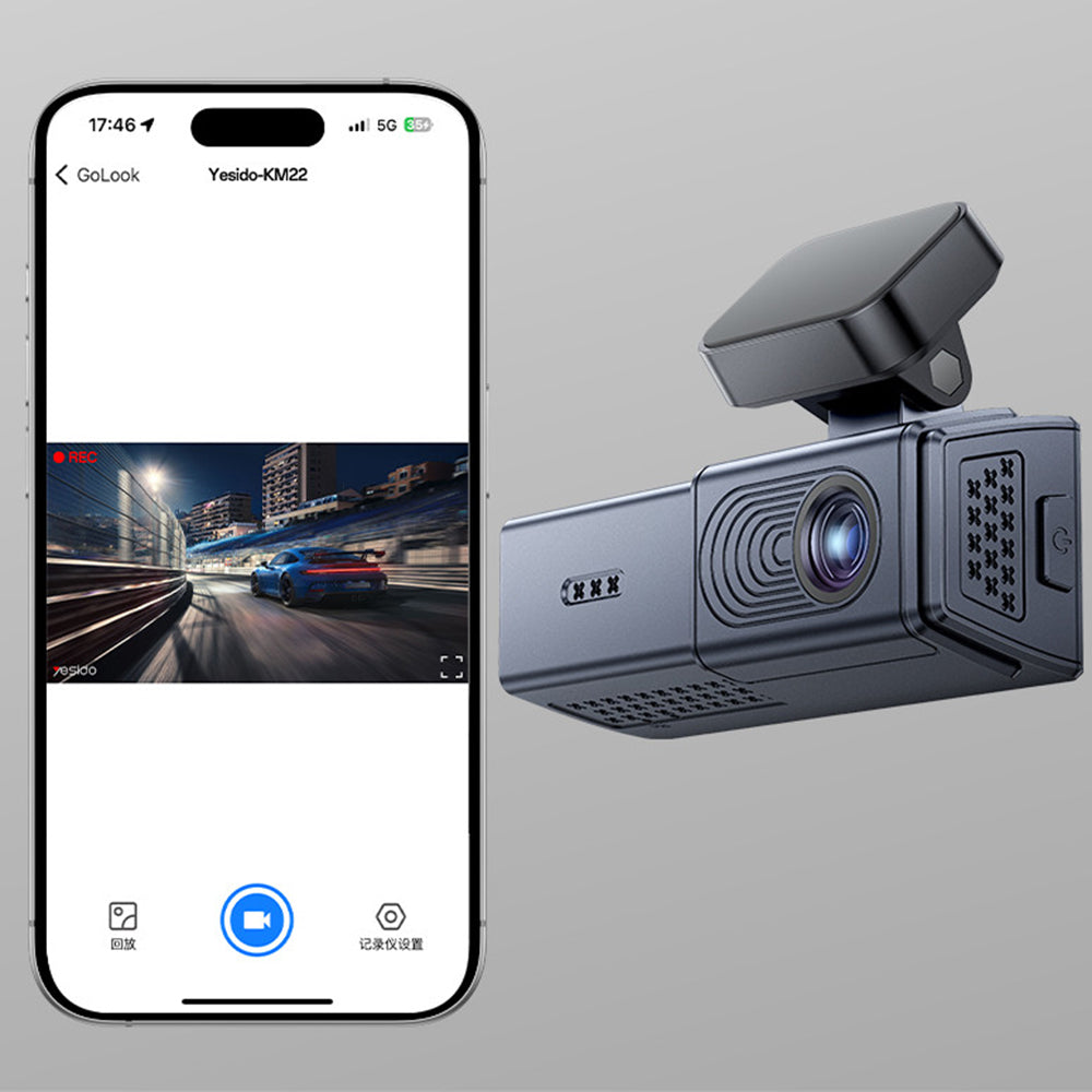 Auto kamera Yesido KM22, 1080P, Wi-Fi, Crna
