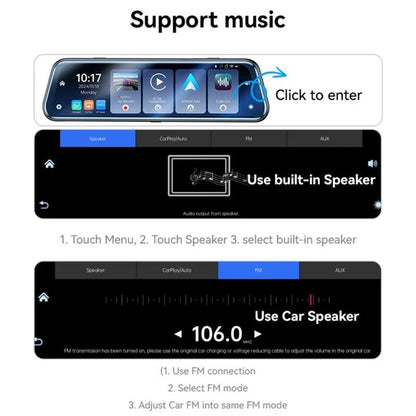 Auto kamera Yesido KM24 s Carplay / Android Auto, 4K, Zaslon 9.66 inča