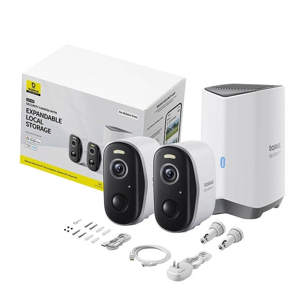 Kamera za nadzor Baseus N1 Plus, Wi-Fi, 2K, IP67, Vanjska, Set 2 komada S0TY002131
