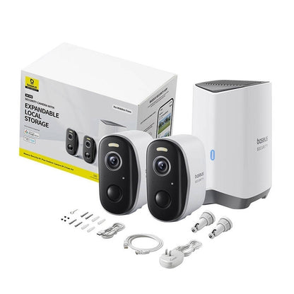 Kamera za nadzor Baseus N1 Plus, Wi-Fi, 2K, IP67, Vanjska, Set 2 komada S0TY002131