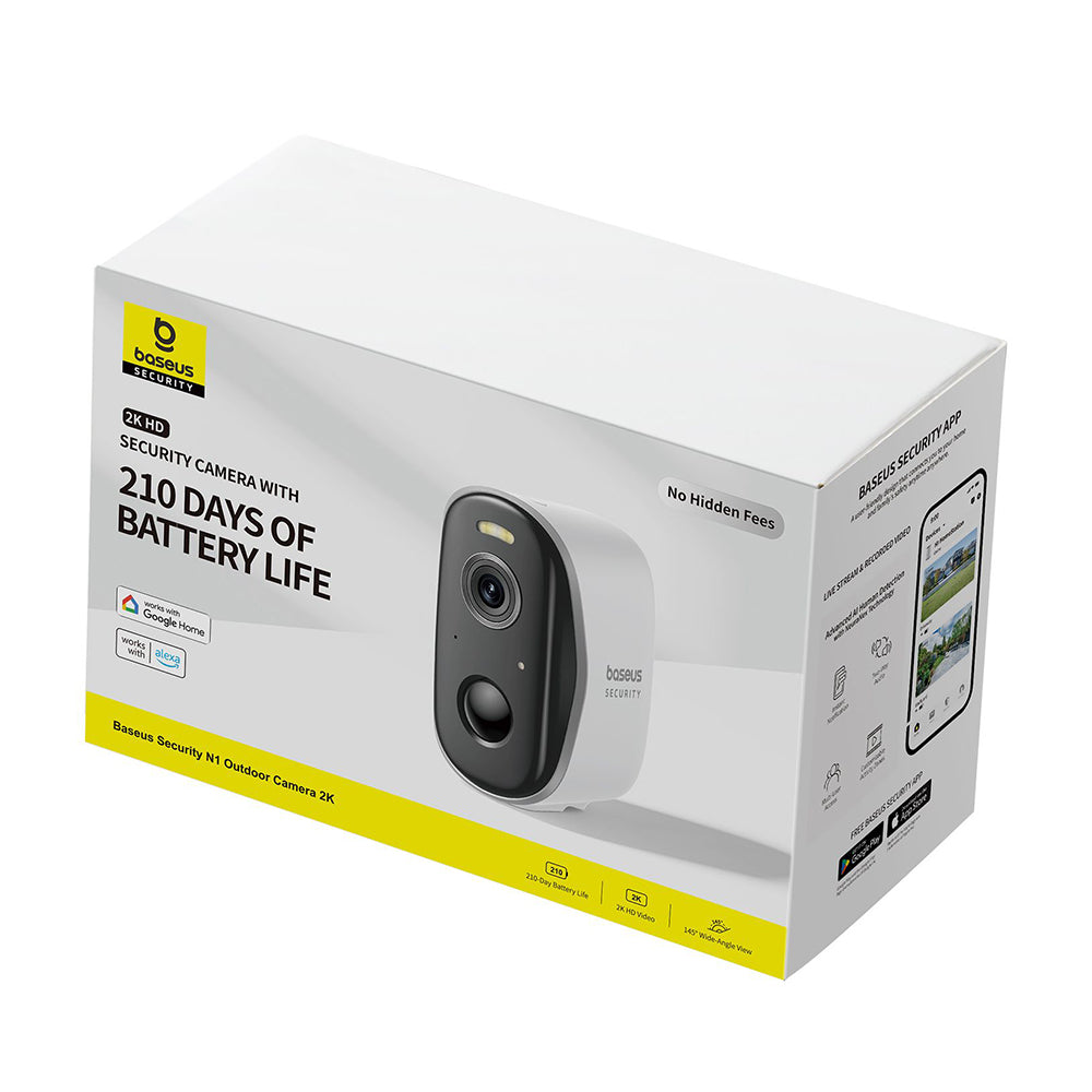 Kamera za nadzor Baseus N1, Wi-Fi, 2K, IP67, Vanjska, Bijela S0TZ002130
