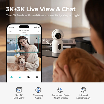 Nadzorna kamera iMILAB C30 Dual, Wi-Fi, 3K, unutarnja CMSXJ111A
