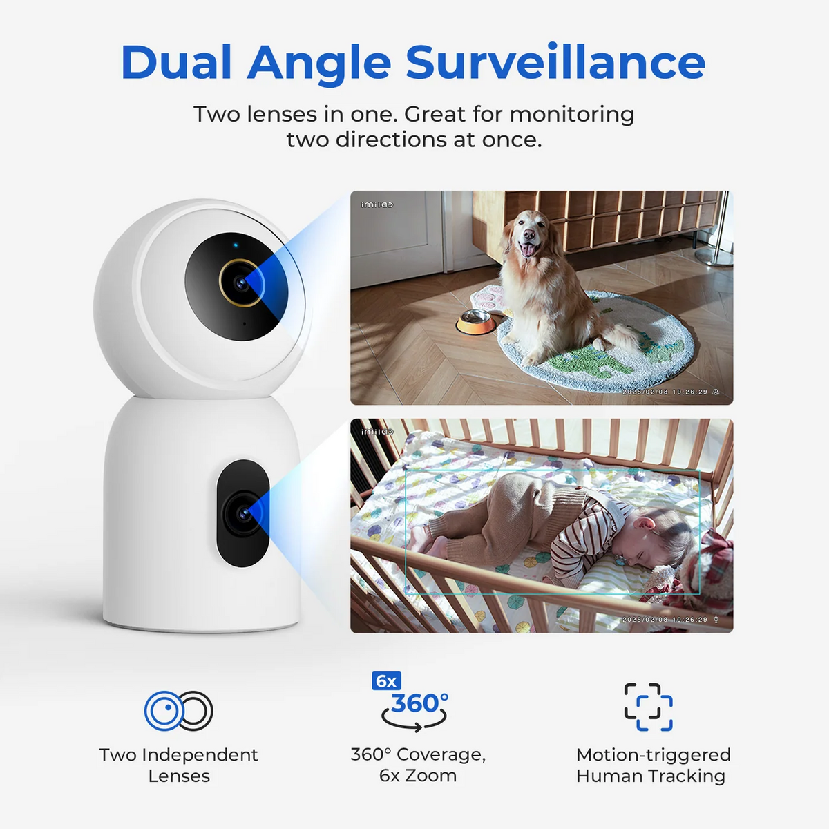 Nadzorna kamera iMILAB C30 Dual, Wi-Fi, 3K, unutarnja CMSXJ111A