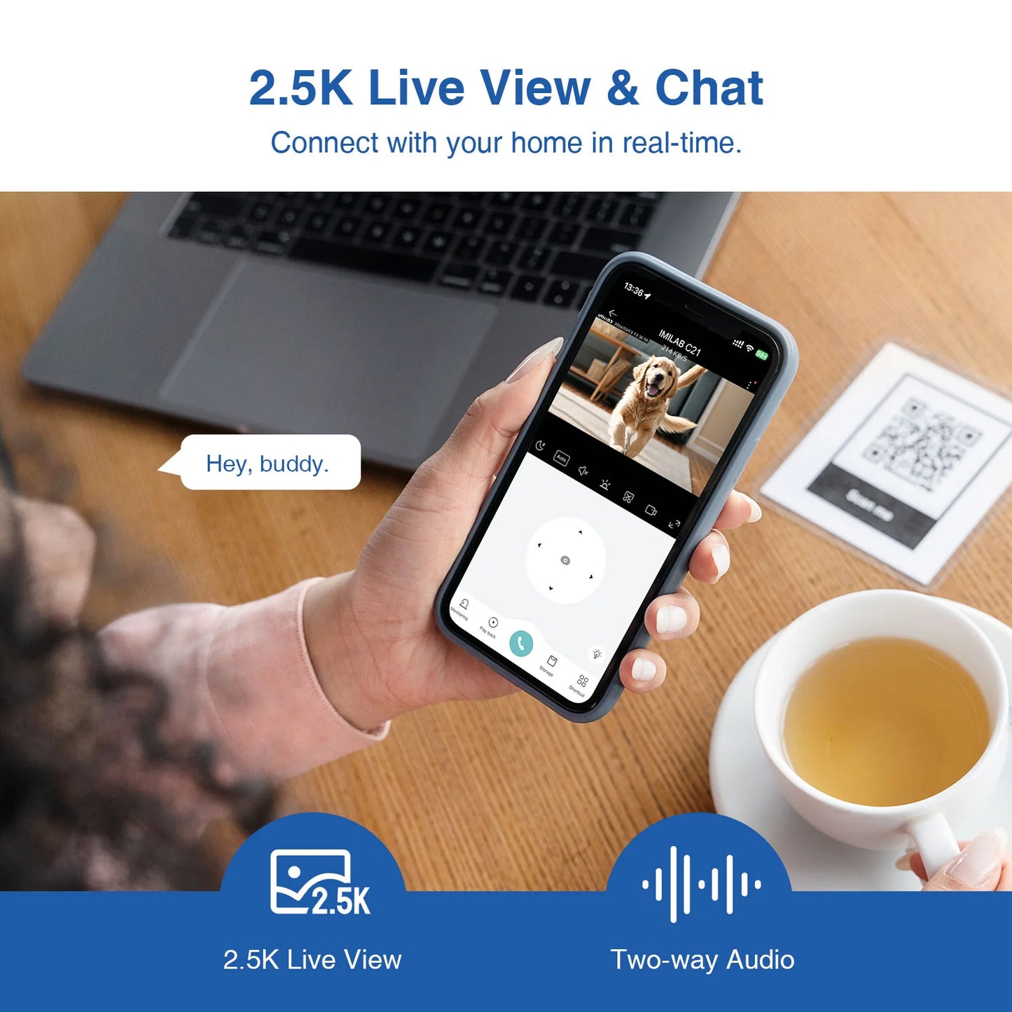 Kamera za nadzor iMILAB C21 MI, Wi-Fi, 2.5K, unutarnja