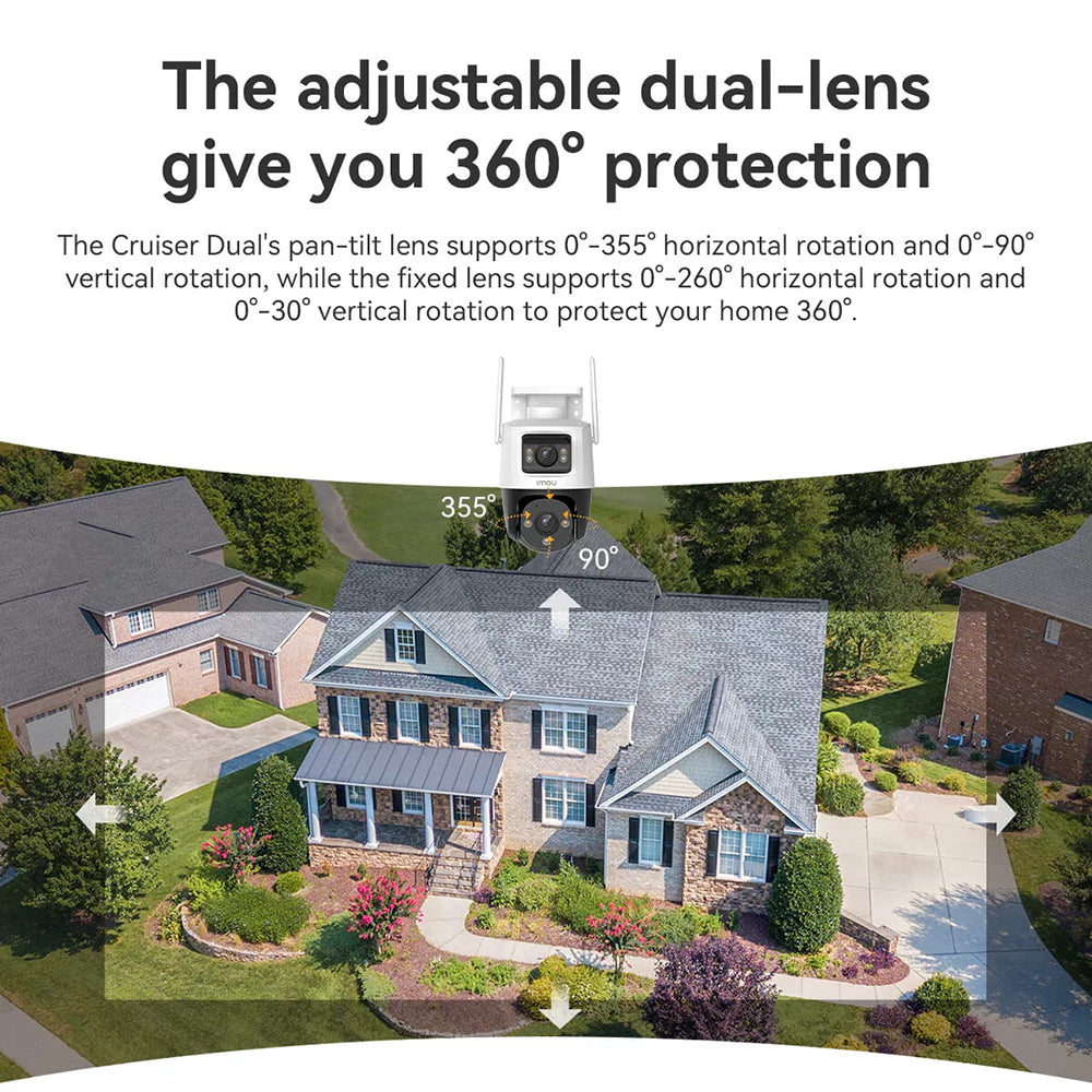 Kamera za nadzor Imou Cruiser Dual, Wi-Fi, 2.8K + 2.8K, IP66, Vanjska, Bijela IPC-S7XP-10M0WED-0360B