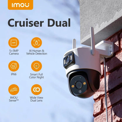 Kamera za nadzor Imou Cruiser Dual, Wi-Fi, 2.8K + 2K, IP66, Vanjska, Bijela IPC-S7XP-8M0WED-0360B