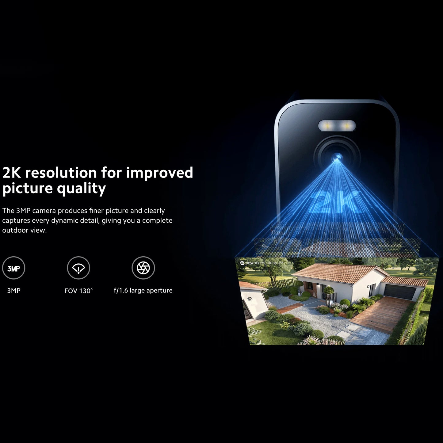 Kamera za nadzor Xiaomi BW300, Wi-Fi, 2K, IP67, za vanjsku upotrebu BHR8303GL
