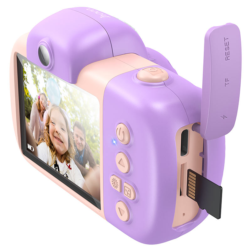 Digitalna kamera HOCO DV201 Kids, 1080P, 2MP, Roza