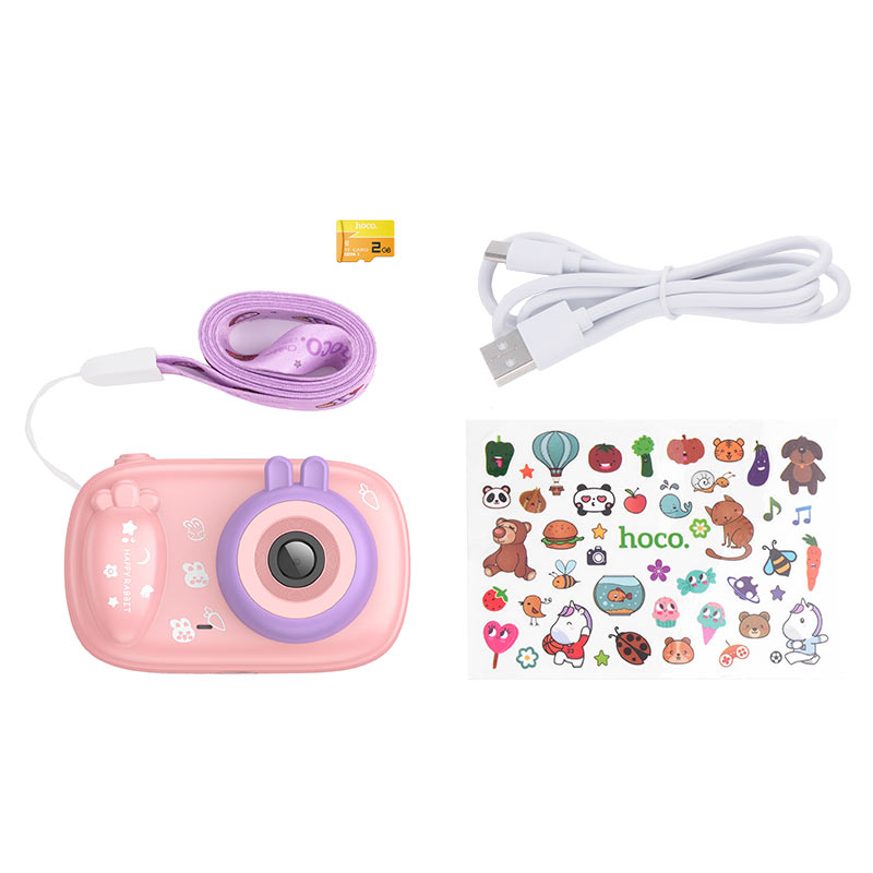 Digitalna kamera HOCO DV205 Kids, 720P, 1MP, Roza