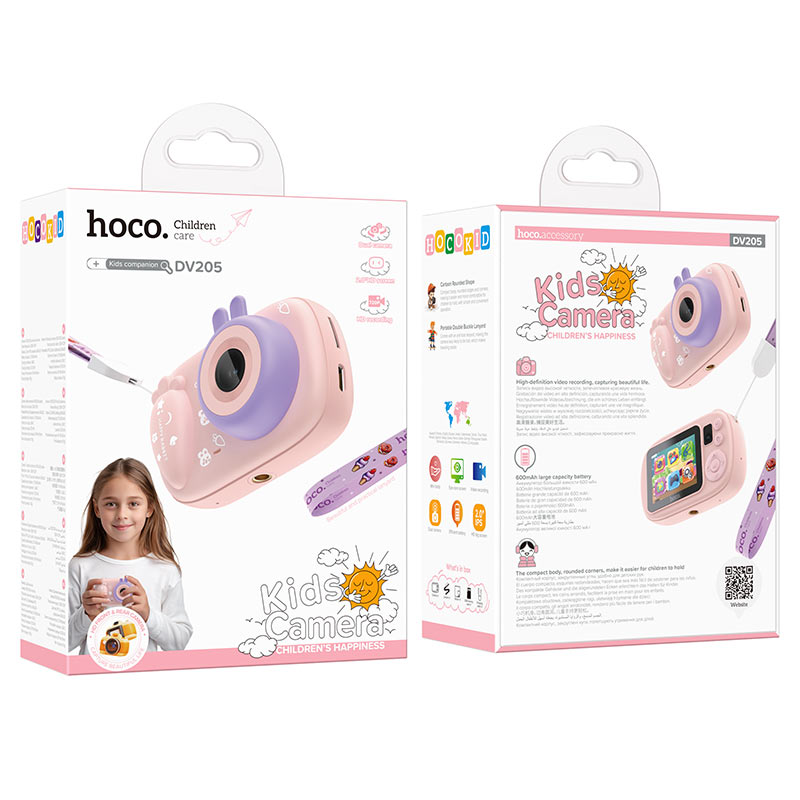 Digitalna kamera HOCO DV205 Kids, 720P, 1MP, Roza