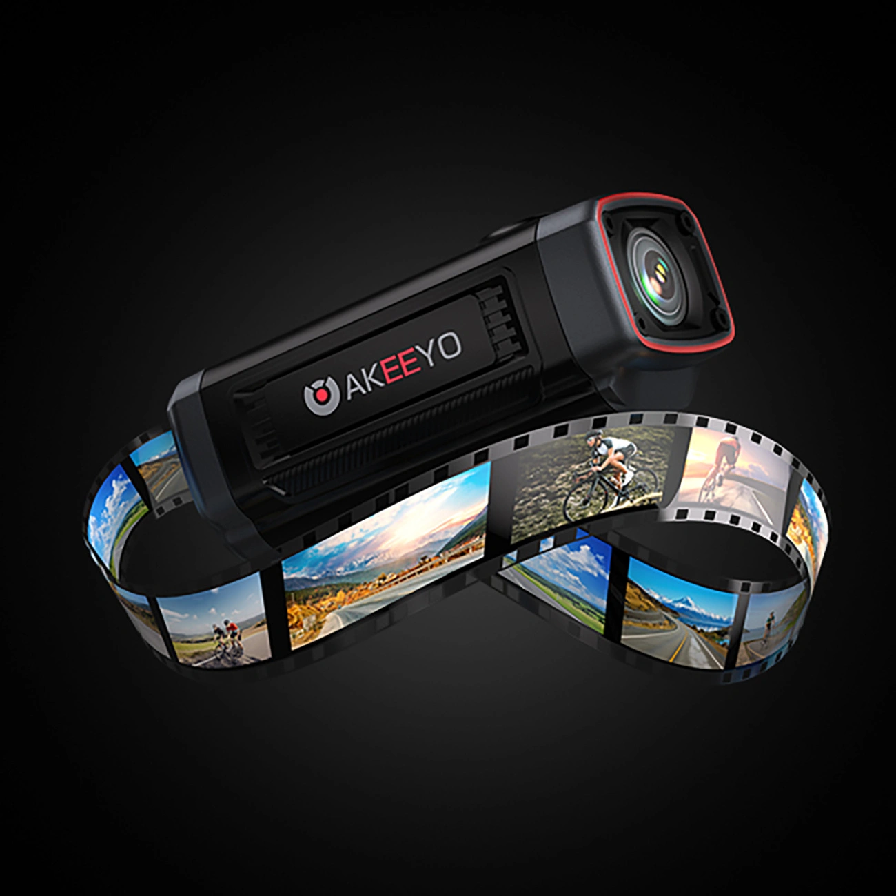 Sportska kamera Akeeyo 710 Lite za bicikl / motocikl, 2K, Wi-Fi, crna