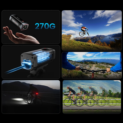 Sportska kamera Akeeyo 710 Lite za bicikl / motocikl, 2K, Wi-Fi, crna