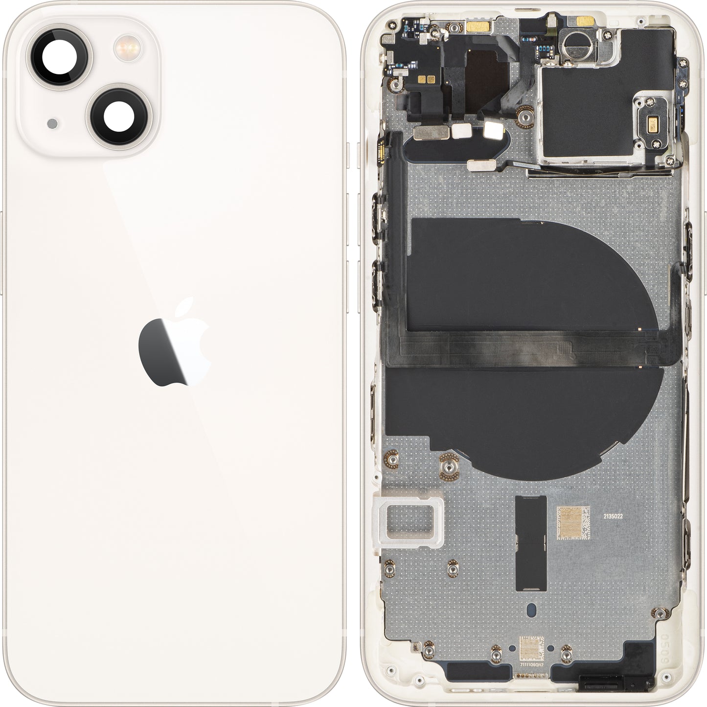 Stražnji poklopac baterije za Apple iPhone 13 mini, srednji okvir, bijela (Starlight), zamjena