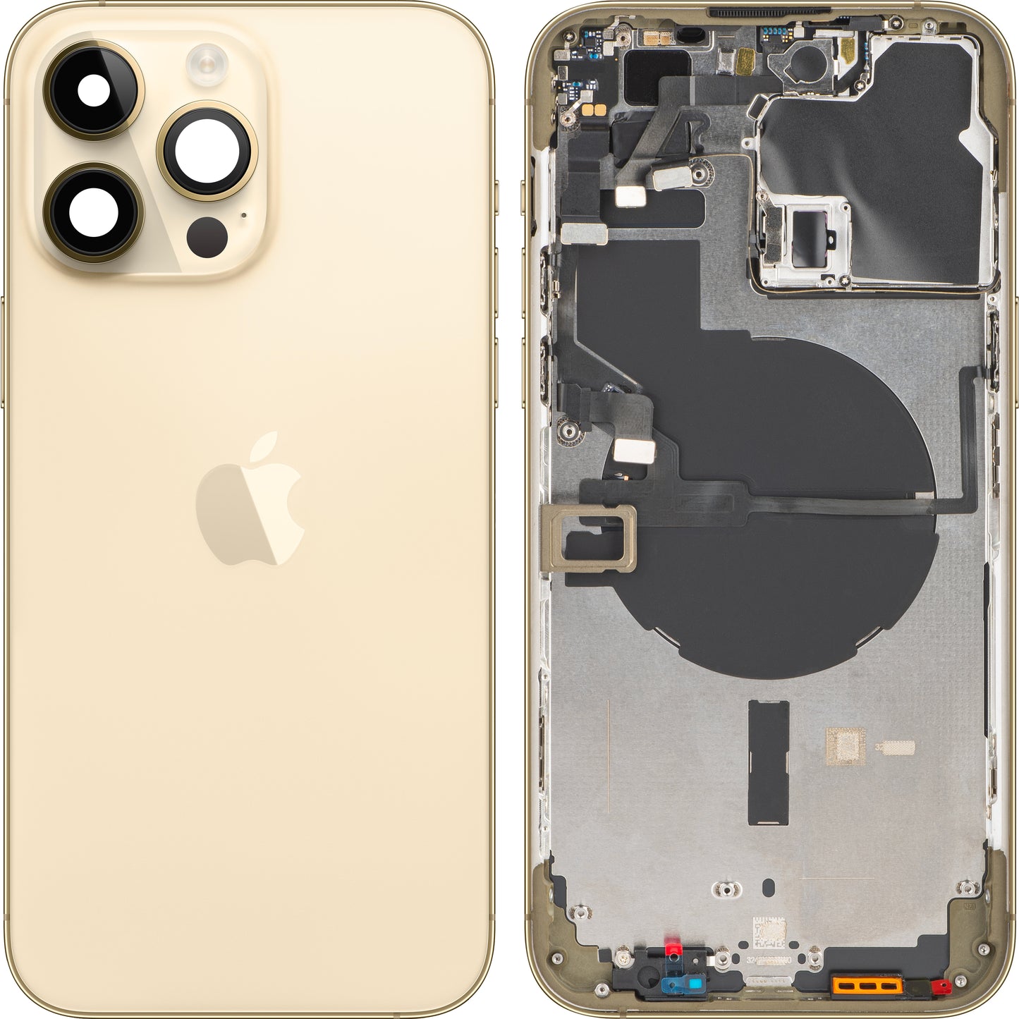 Stražnji poklopac baterije za Apple iPhone 14 Pro Max, srednji okvir, zlatni, zamjenski
