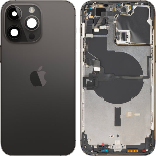 Stražnji poklopac baterije za Apple iPhone 14 Pro Max, srednji okvir, crni (Space Black), zamjena