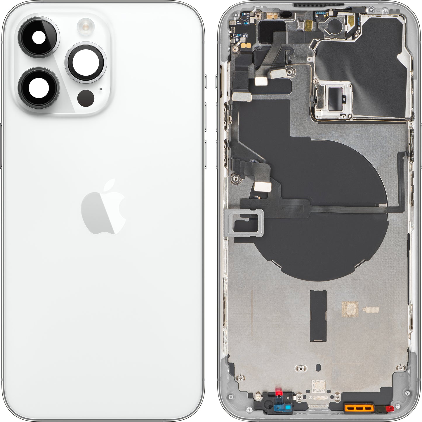 Stražnji poklopac baterije za Apple iPhone 14 Pro Max, srednji okvir, srebrni, Swap