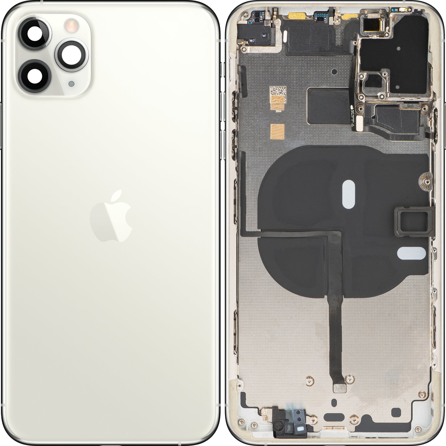 Stražnji poklopac baterije za Apple iPhone 11 Pro Max, srednji okvir, srebrni, Swap