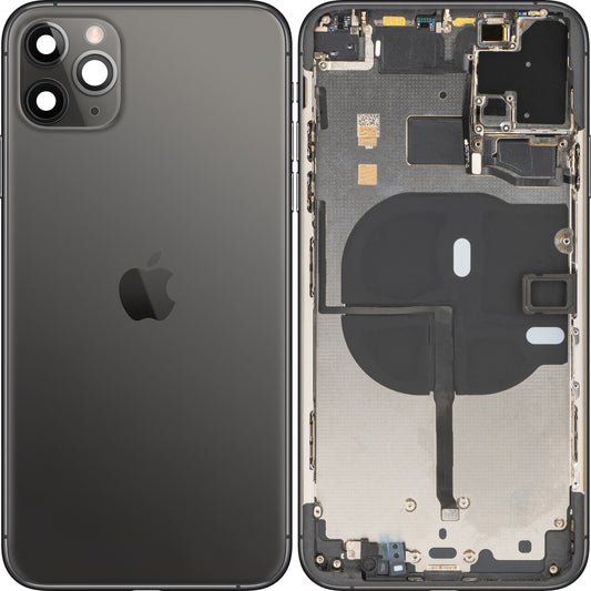Stražnji poklopac baterije za Apple iPhone 11 Pro Max, srednji okvir, crni (Space Gray), zamjenski