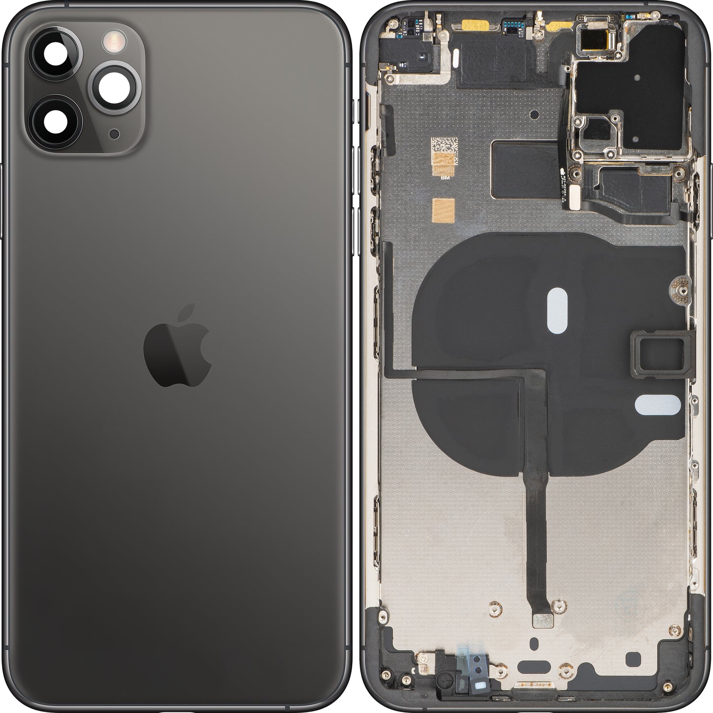 Stražnji poklopac baterije Apple iPhone 11 Pro Max, srednji okvir, crni (Space Gray), zamjenski (razred B)