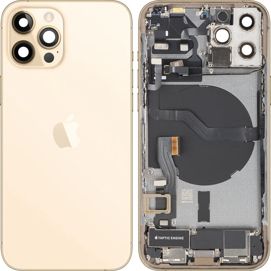 Poklopac baterije Apple iPhone 12 Pro, s kućištem u sredini, Komplet dijelova, Zlatni, Zamjena