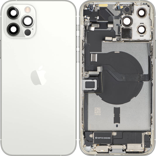 Poklopac baterije Apple iPhone 12 Pro Max, s kućištem sredine, Komplet dijelova, Srebrni, Zamjena