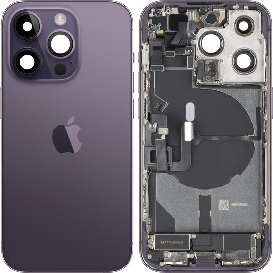Poklopac baterije Apple iPhone 14 Pro, s kućištem u sredini, kompletni dijelovi, Ljubičasta (Deep Purple), Zamjena