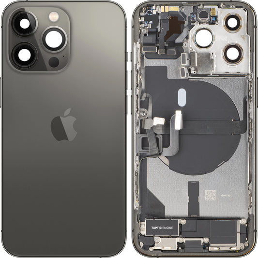 Poklopac baterije Apple iPhone 13 Pro, s kućištem u sredini, kompletni dijelovi, crna (grafitna), zamjena